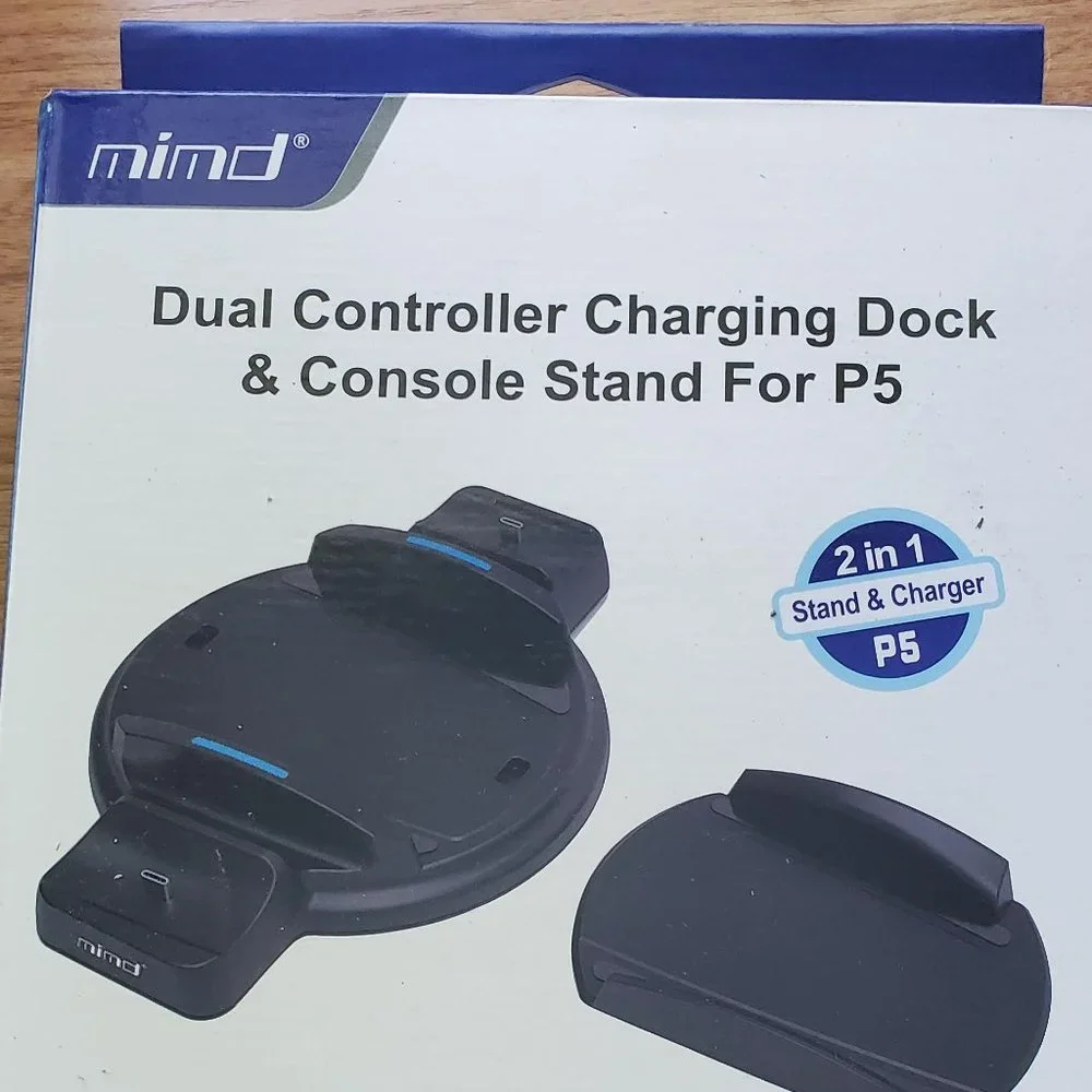 Dual Controller Charging Dock and Console Stand for PS5